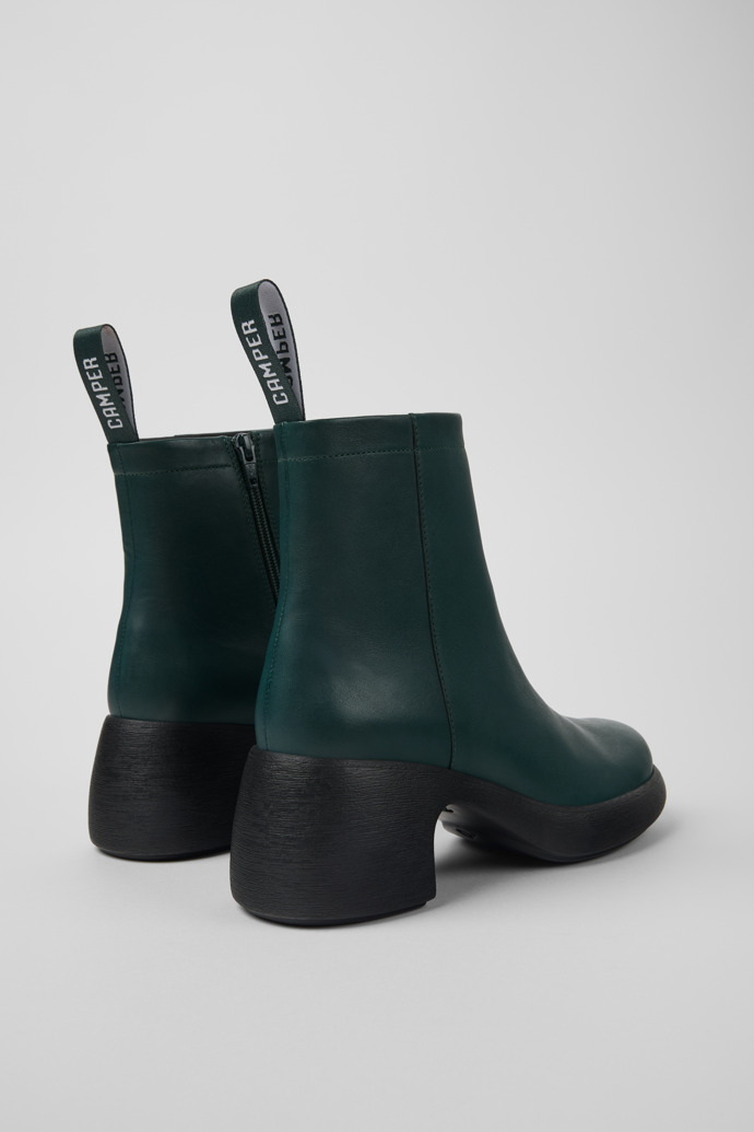 Back view of Thelma Green Leather Boots for Women