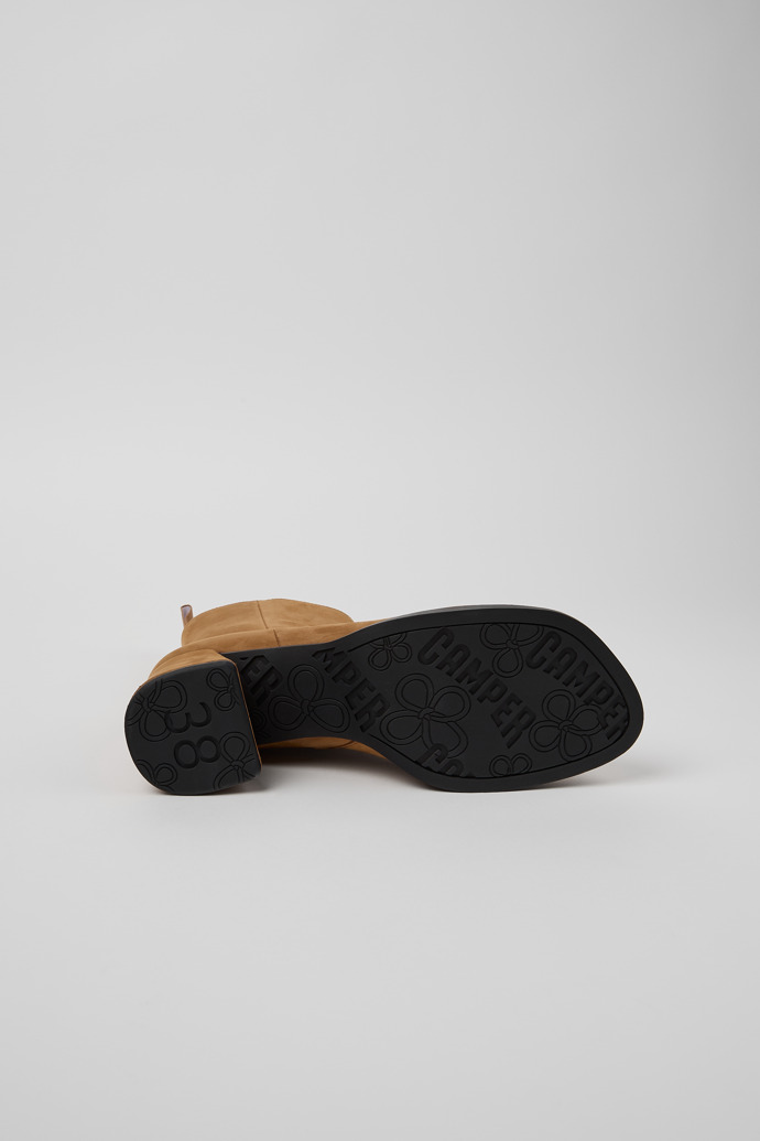 The soles of Kora Brown Nubuck Mid Boots for Women.