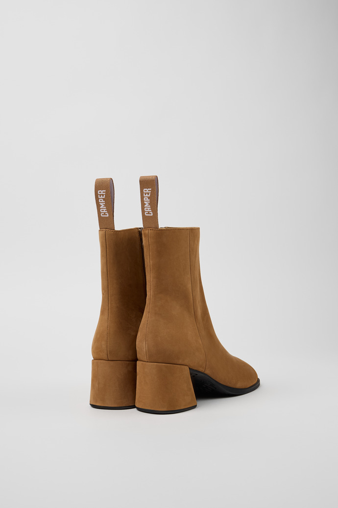 Back view of Kora Brown Nubuck Mid Boots for Women.