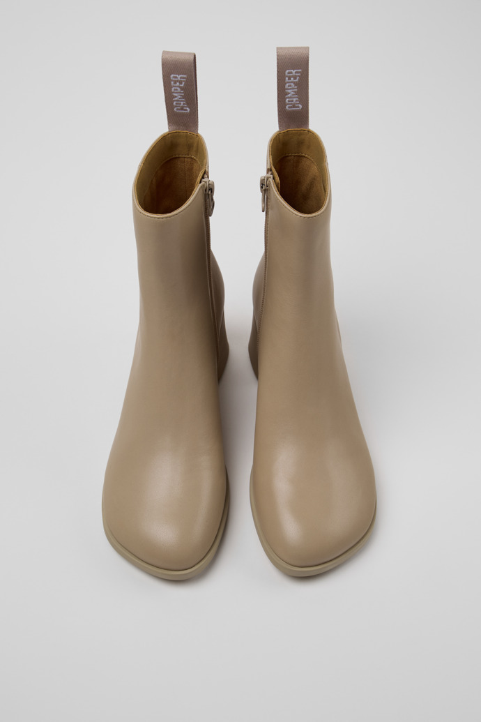 Kora Beige Lederstiefeletten für Damen.