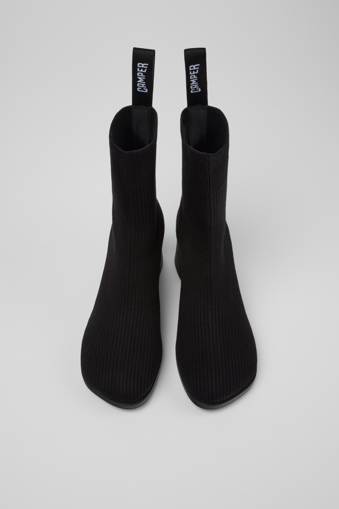 Overhead view of Kora - TENCEL Black TENCEL™ Lyocell Mid Boots for Women.