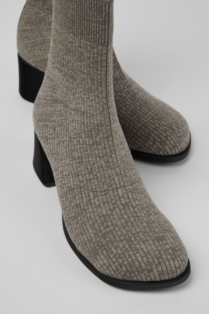 Close-up view of Kora - TENCEL Gray TENCEL™ Lyocell Mid Boots for Women.