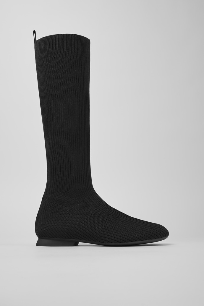 Side view of Casi Myra - TENCEL Black TENCEL™ Lyocell High Boots for Women.