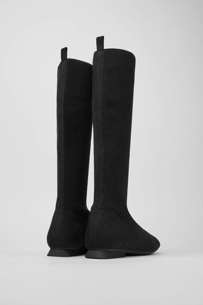 Back view of Casi Myra - TENCEL Black TENCEL™ Lyocell High Boots for Women.