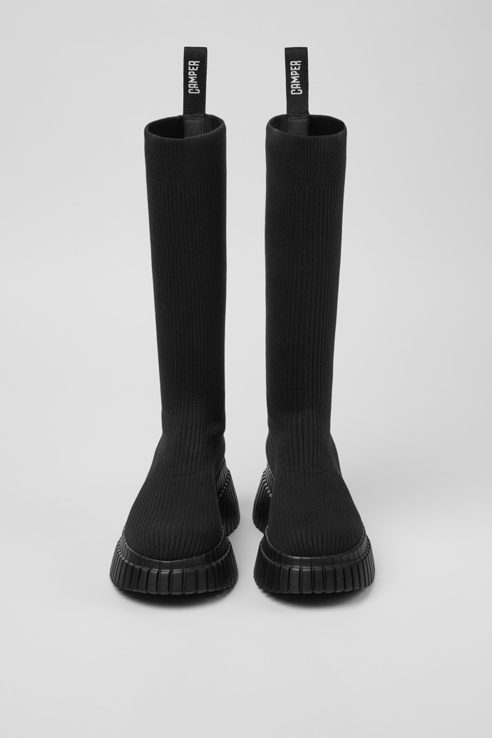 Overhead view of Pix BCN - TENCEL Black TENCEL™ Lyocell Mid Boots for Women.
