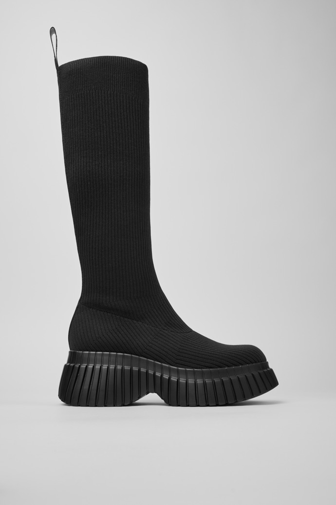 Side view of Pix BCN - TENCEL Black TENCEL™ Lyocell Mid Boots for Women.