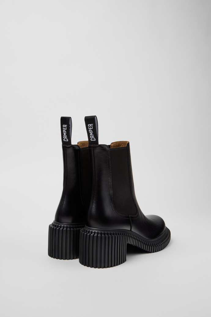 Pix London Botas de media caña de piel negra para mujer.