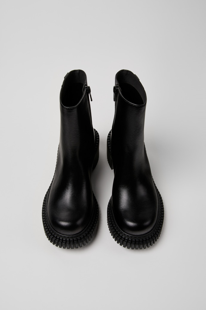 Pix London Botas de media caña de piel negra para mujer.
