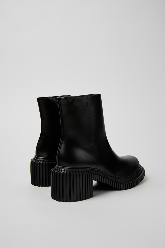 Pix London Botas de media caña de piel negra para mujer.