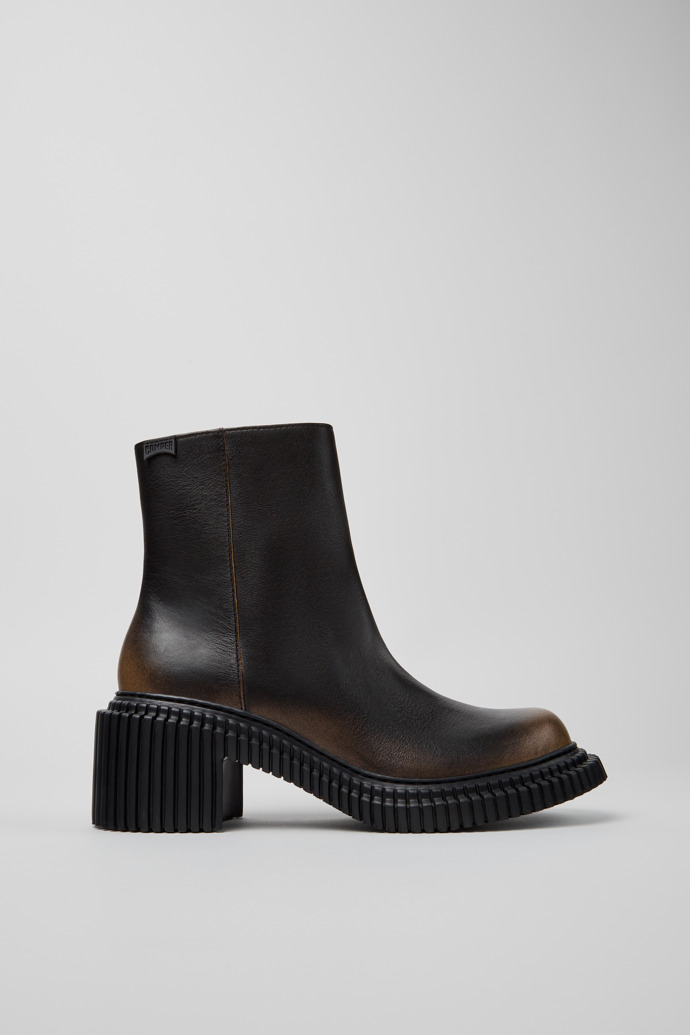 Pix London Botas de media caña de piel negra para mujer.
