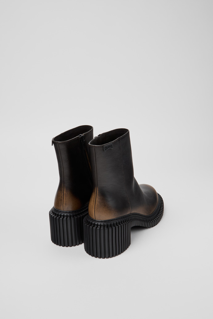 Pix London Botas de media caña de piel negra para mujer.