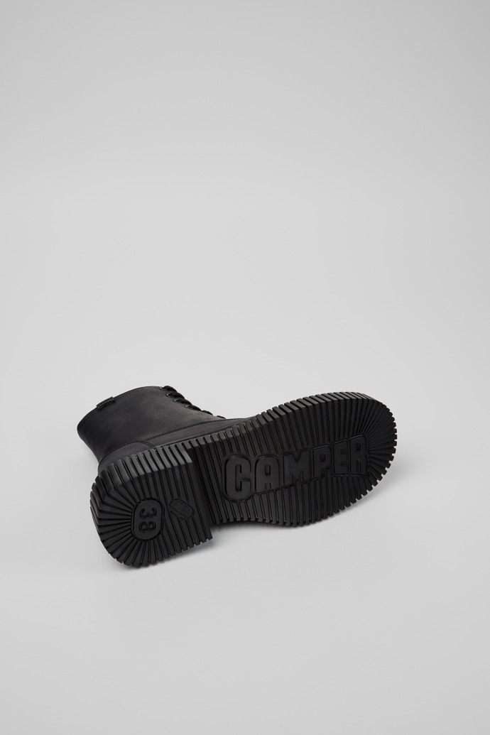 Pix Berlin Botas de media caña de nobuk negro para mujer.