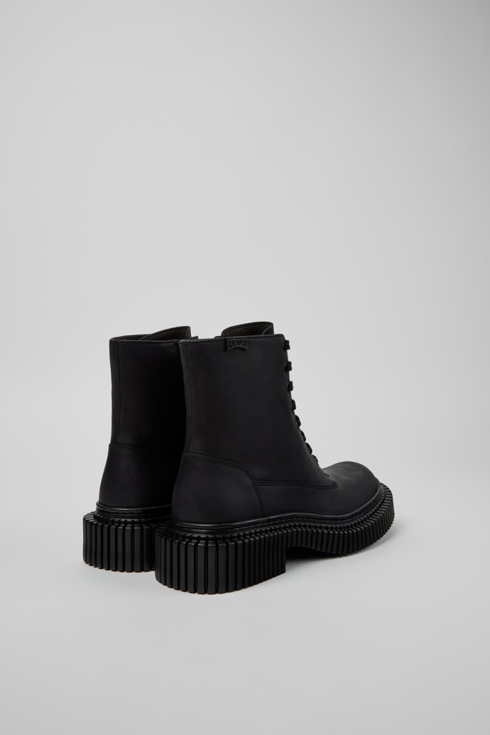 Pix Berlin Botas de media caña de nobuk negro para mujer.