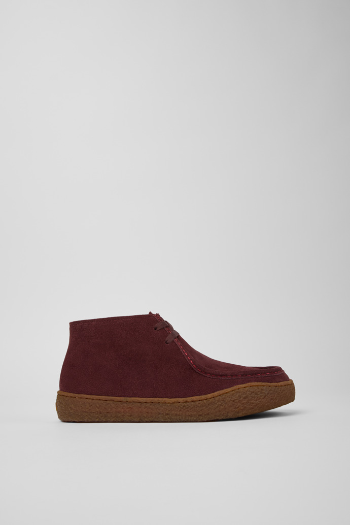 Peu Terreno Botines de nobuk burdeos para mujer.
