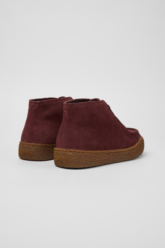 Peu Terreno Botines de nobuk burdeos para mujer.