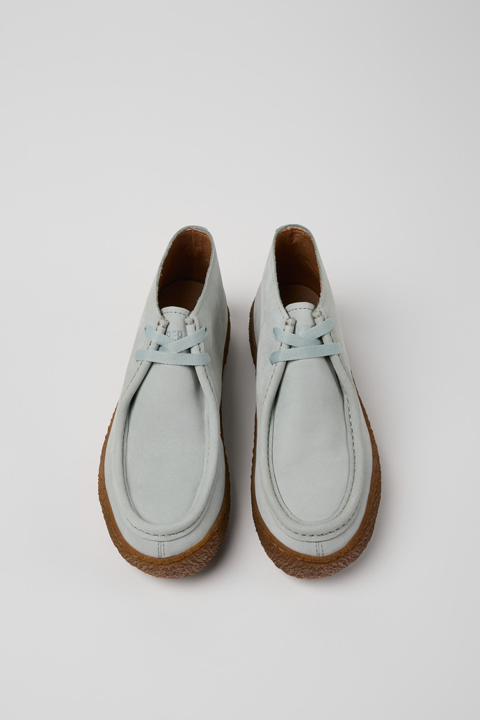 Overhead view of Peu Terreno Gray Nubuck Ankle Boots for Women.