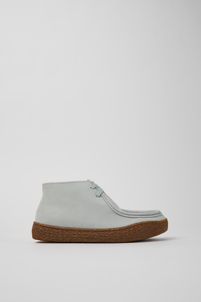 Side view of Peu Terreno Gray Nubuck Ankle Boots for Women.