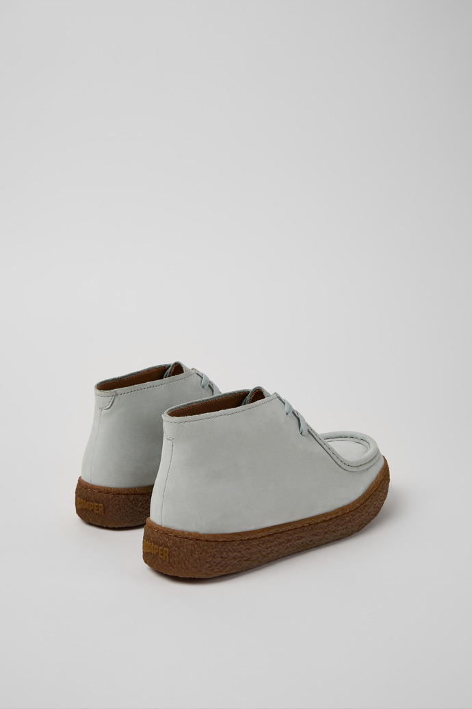 Back view of Peu Terreno Gray Nubuck Ankle Boots for Women.