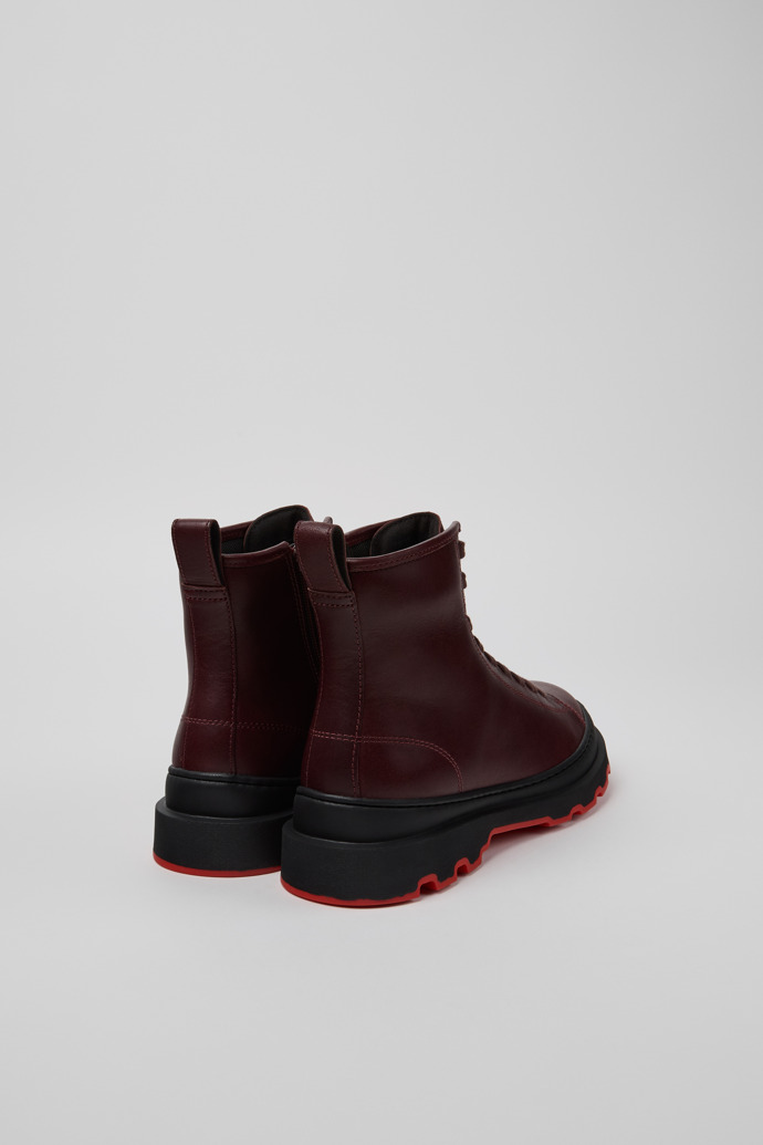 Brutus+ Botas de media caña de piel burdeos para mujer.