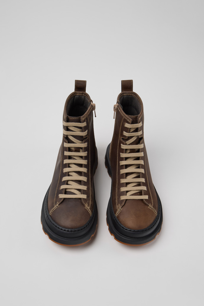 Overhead view of Brutus+ Beige Nubuck Ankle Boots for Women.