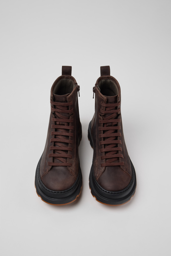 Overhead view of Brutus+ Brown Nubuck Ankle Boots for Women.