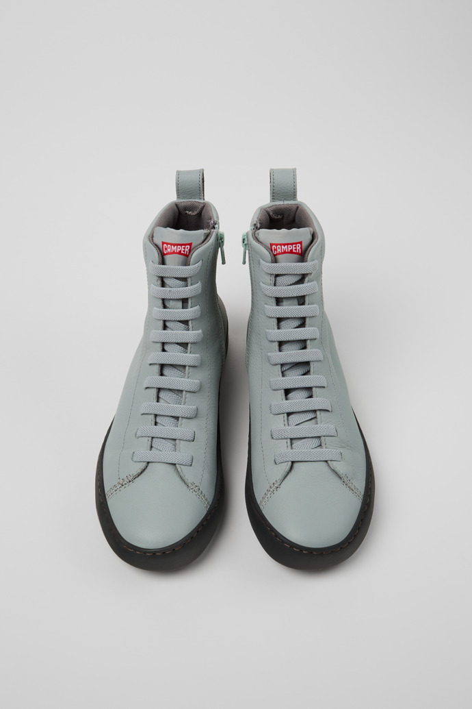 Overhead view of Peu Touring Gray Leather Mid Boots for Women.