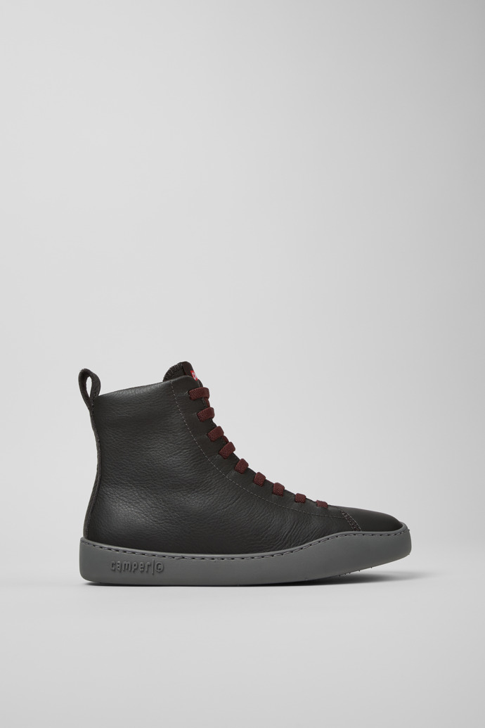 Peu Touring Bottes mi-hautes en cuir gris pour femme.