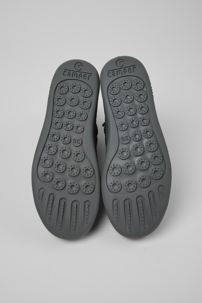 Peu Touring Bottes mi-hautes en cuir gris pour femme.