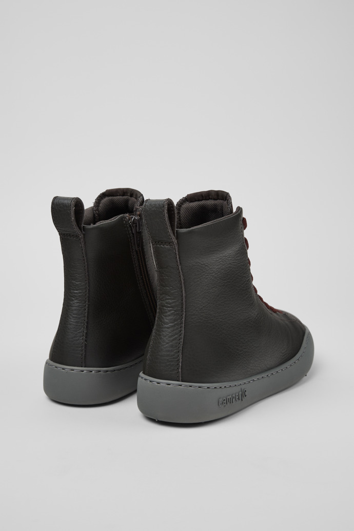 Peu Touring Bottes mi-hautes en cuir gris pour femme.