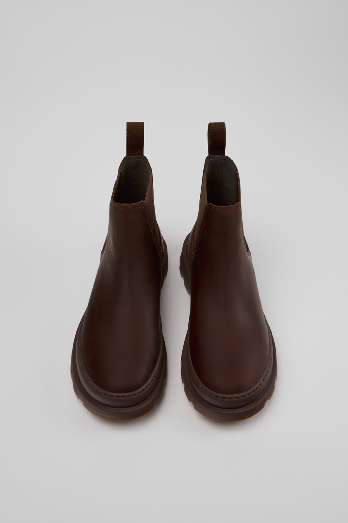 Overhead view of Brutus+ Brown Nubuck Ankle Boots for Women.