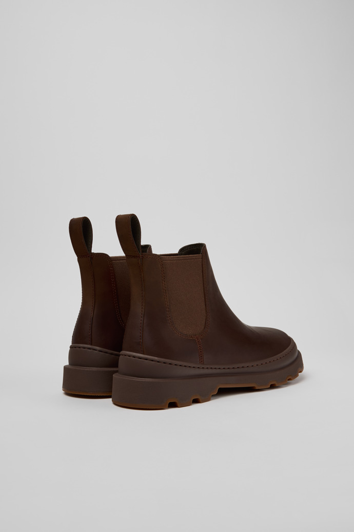 Back view of Brutus+ Brown Nubuck Ankle Boots for Women.