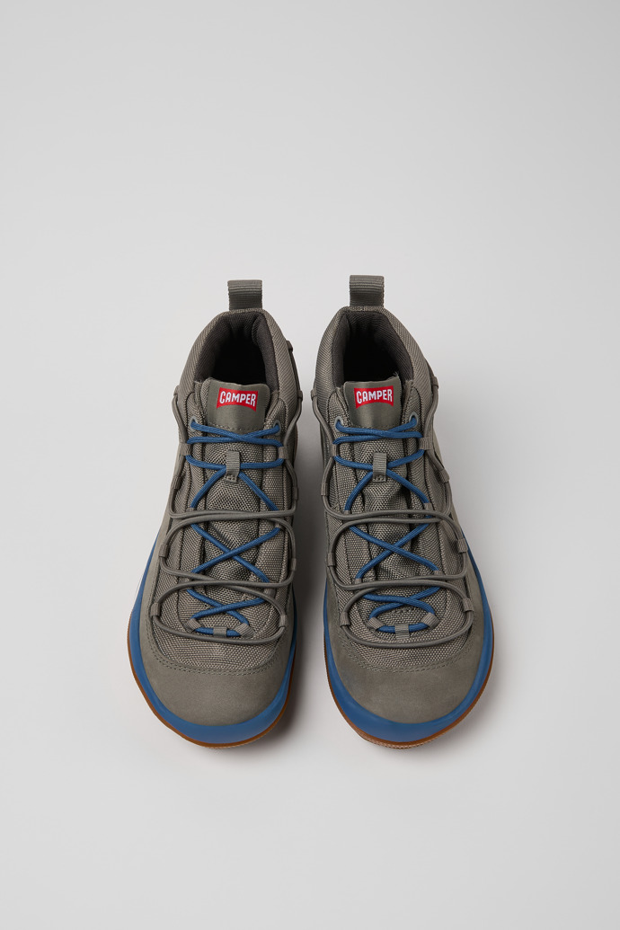 Overhead view of Peu Pista GM - GORE-TEX Gray Textile and Nubuck Ankle Boots for Women.
