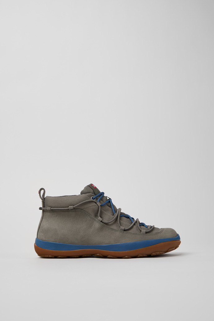 Side view of Peu Pista GM - GORE-TEX Gray Textile and Nubuck Ankle Boots for Women.