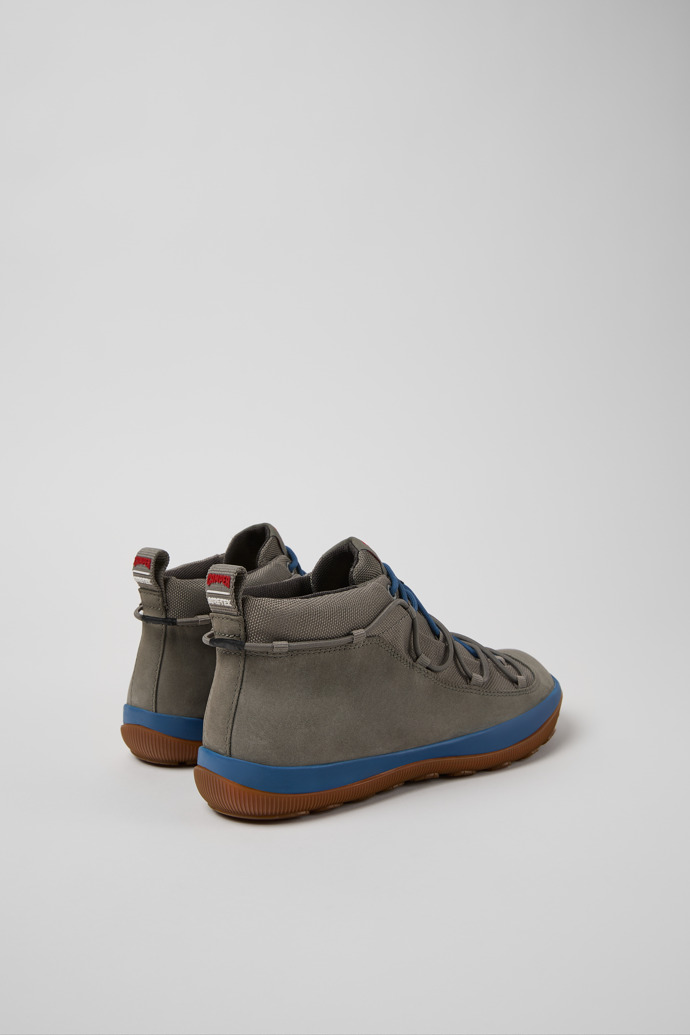 Back view of Peu Pista GM - GORE-TEX Gray Textile and Nubuck Ankle Boots for Women.