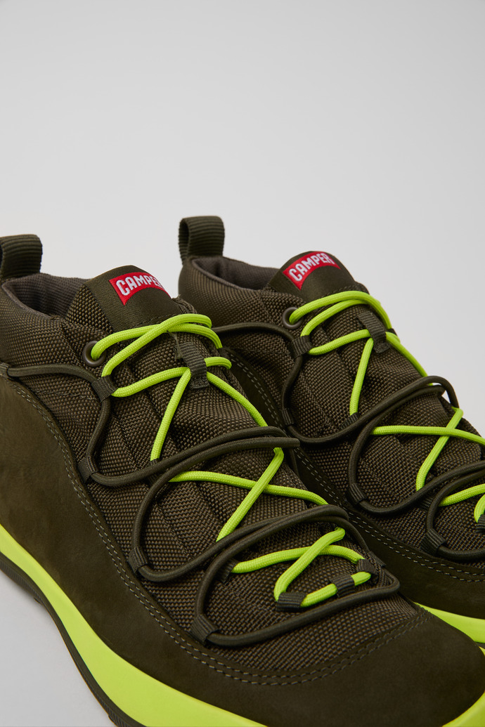 Peu Pista GM Botines de tejido verde y nobuk para mujer.