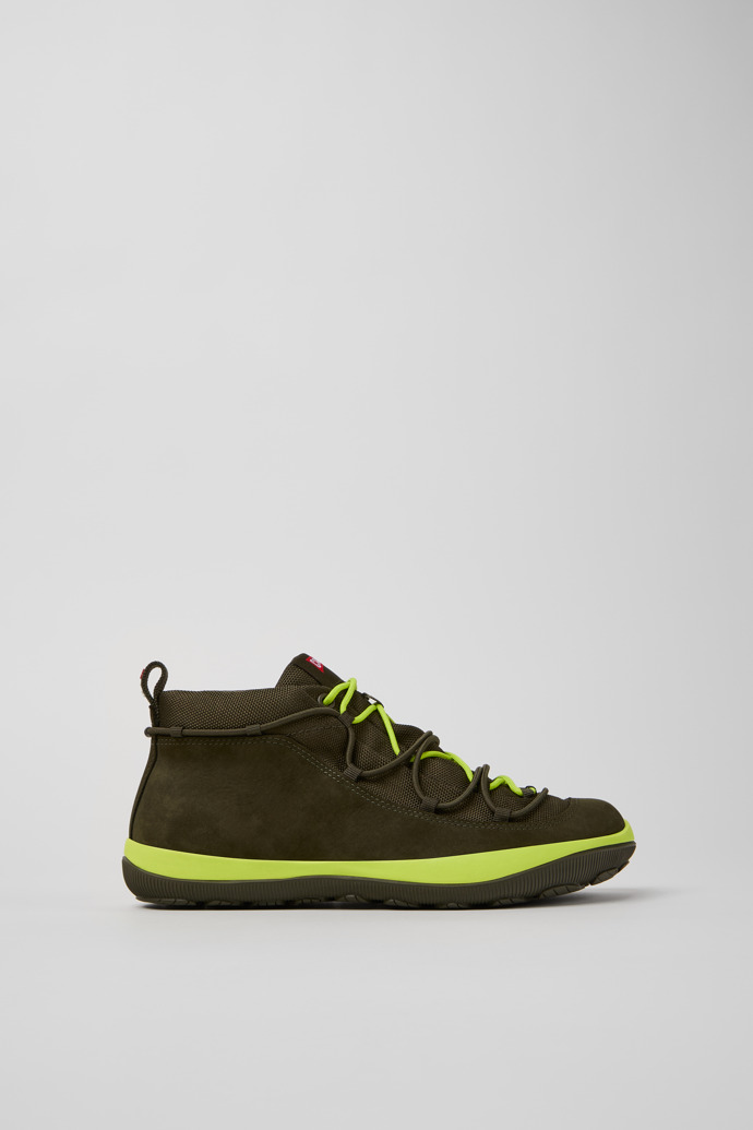Peu Pista GM Botines de tejido verde y nobuk para mujer.