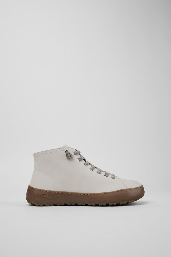 Side view of Peu Serra 360º Durable White Leather Ankle Boots for Women