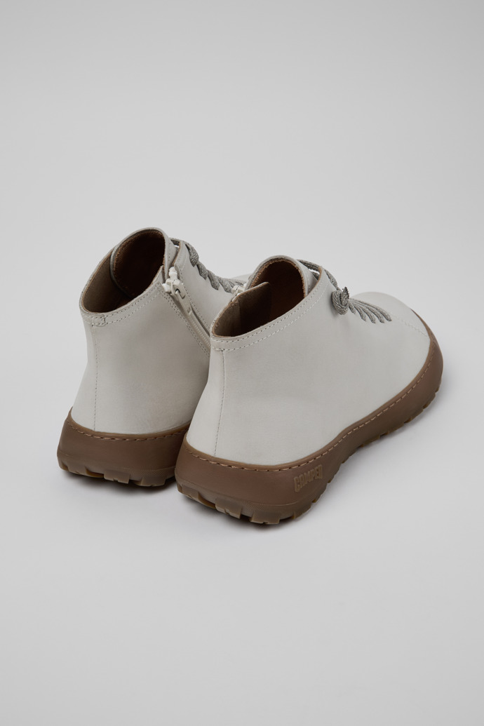Back view of Peu Serra 360º Durable White Leather Ankle Boots for Women