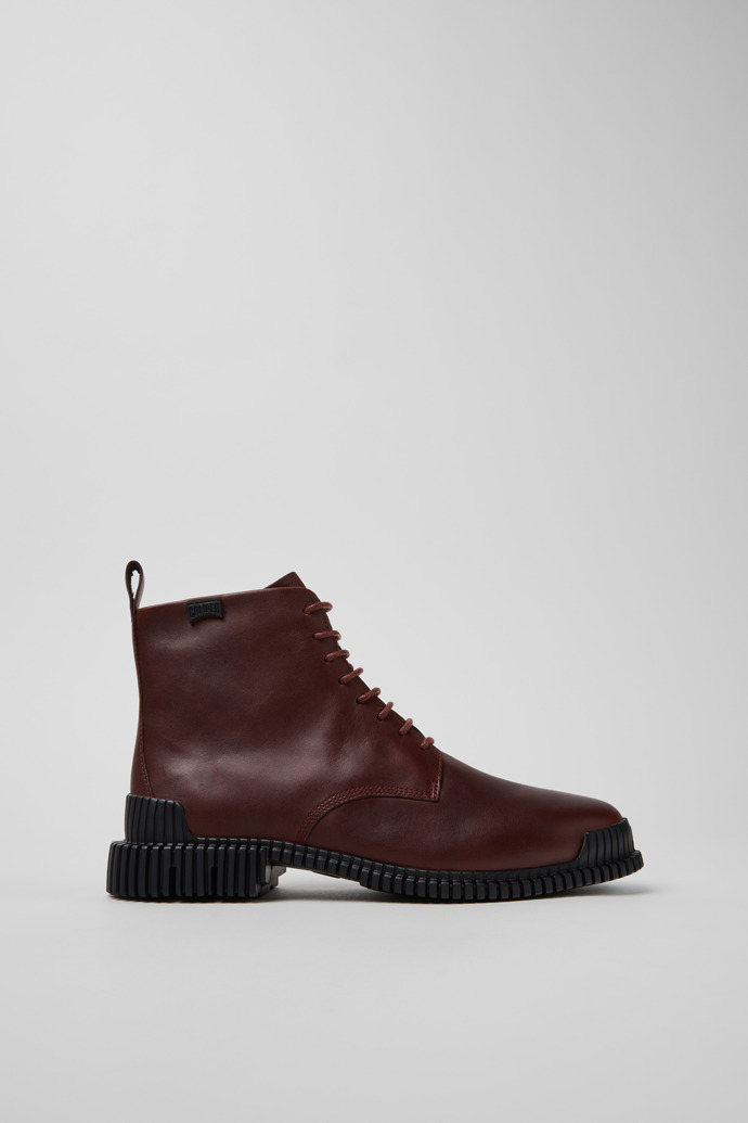 Pix Burgunderrote Lederstiefeletten für Damen.