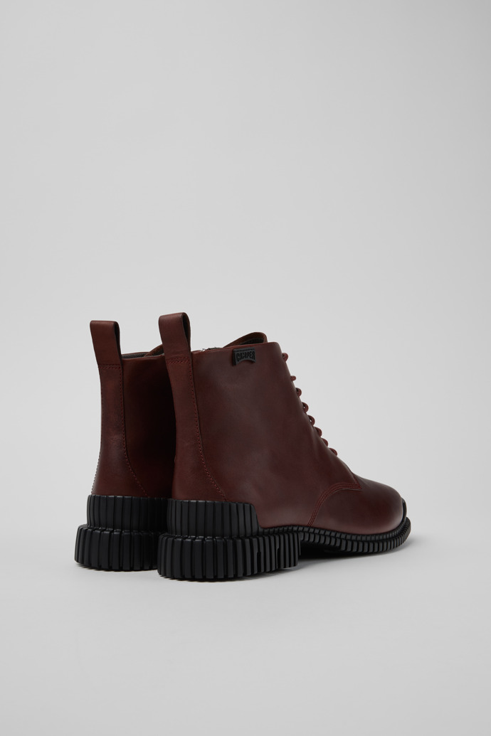 Pix Burgunderrote Lederstiefeletten für Damen.