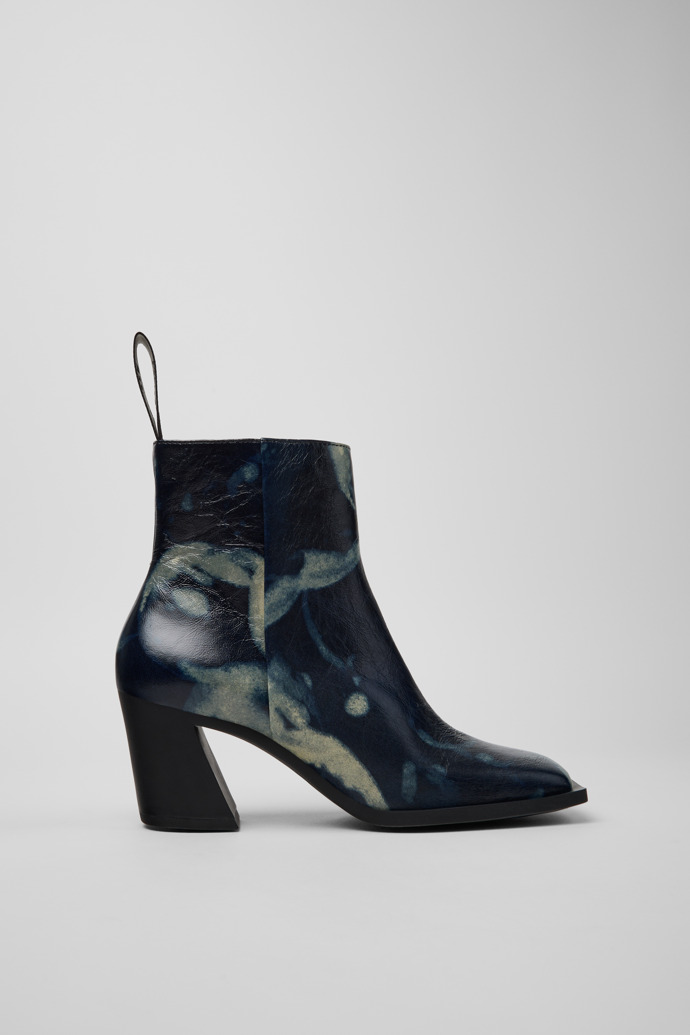 Karole Botines de piel negra y gris para mujer.
