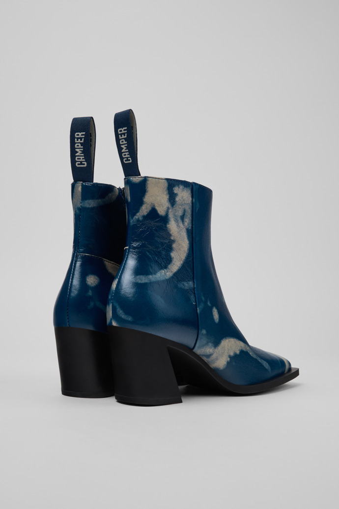 Karole Botines de piel azul para mujer.
