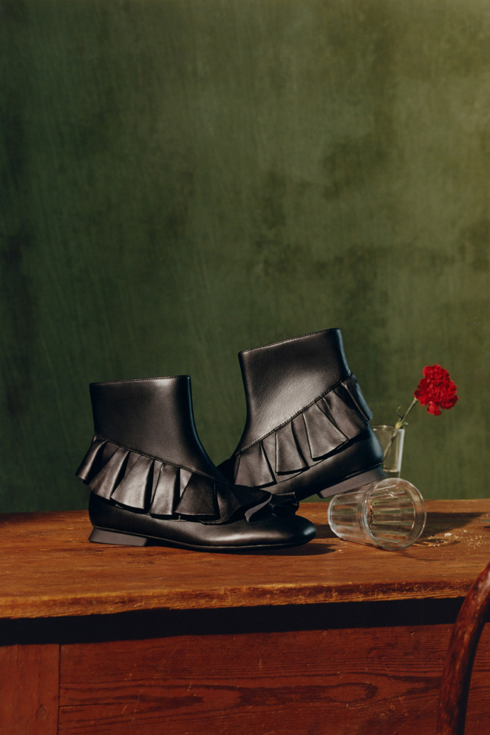 Casi Myra Botins de pele pretos para mulher.