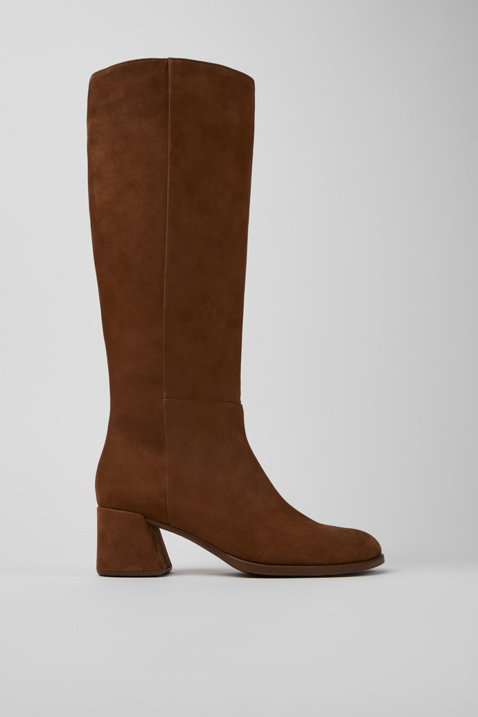 Kora Braune hohe Nubuklederstiefel für Damen.