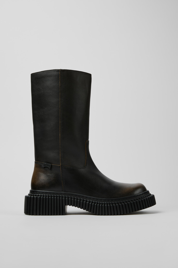 Pix Berlin Hohe schwarze Lederstiefel für Damen.