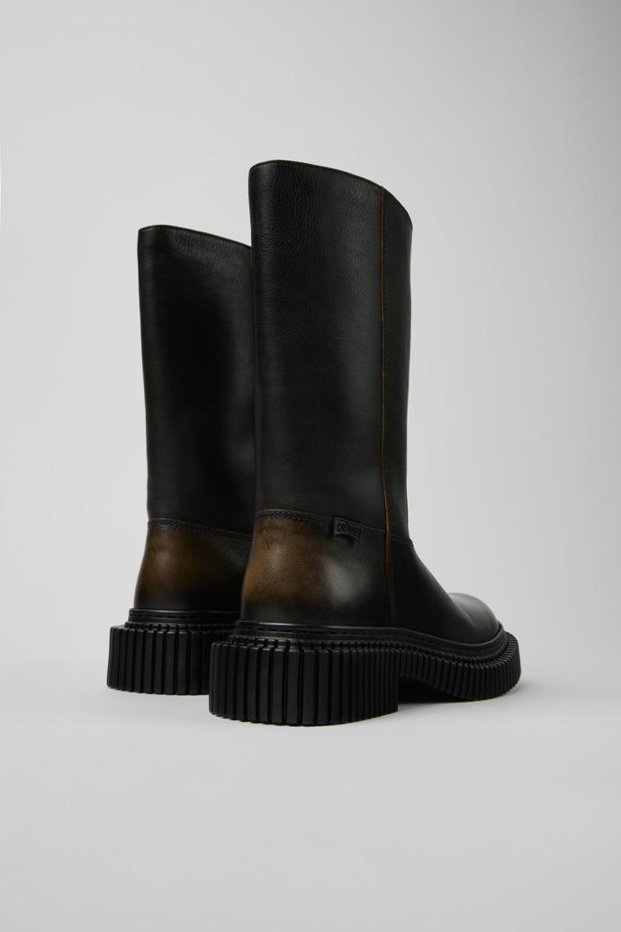Pix Berlin Hohe schwarze Lederstiefel für Damen.