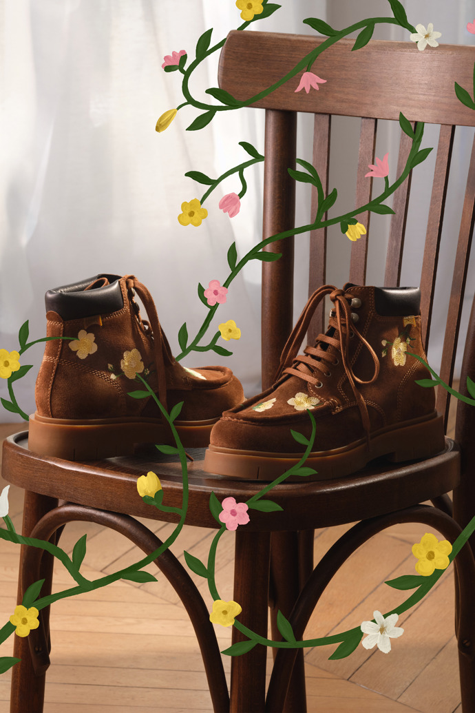 The sole of Twins Multicolor Suede and Leather Ankle Boots for Women.