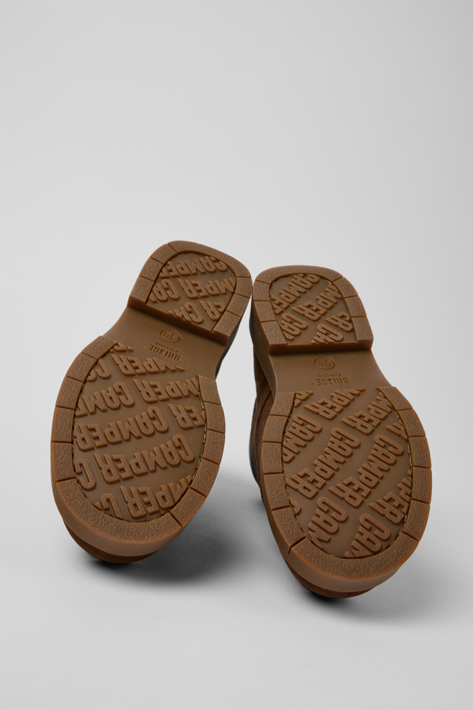 The soles of Twins Multicolor Suede and Leather Ankle Boots for Women.