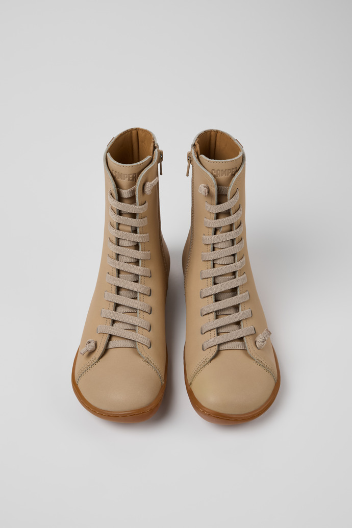 Peu Botines de nobuk beige para mujer.