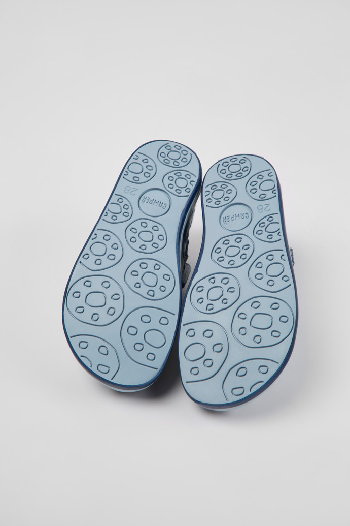 Peu Rambla Chaussures en coton recyclé rayé bleu pour enfant